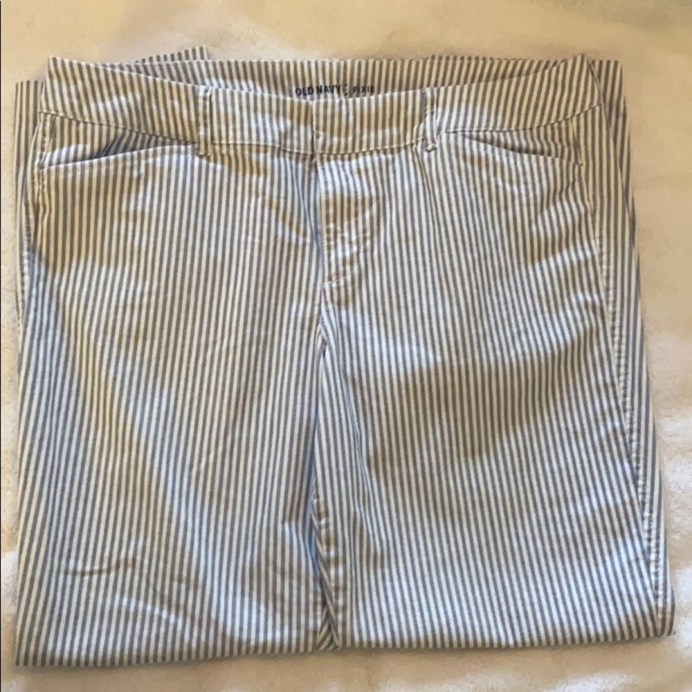 Old Navy Pixie Ankle Pants women’s 12 blue stripe